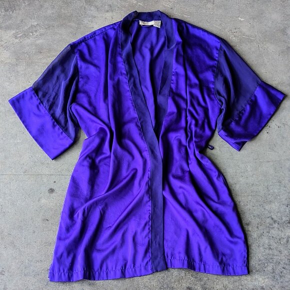Vintage Victoria's Secret Gold Label Short Purple Robe one size - Picture 2 of 9